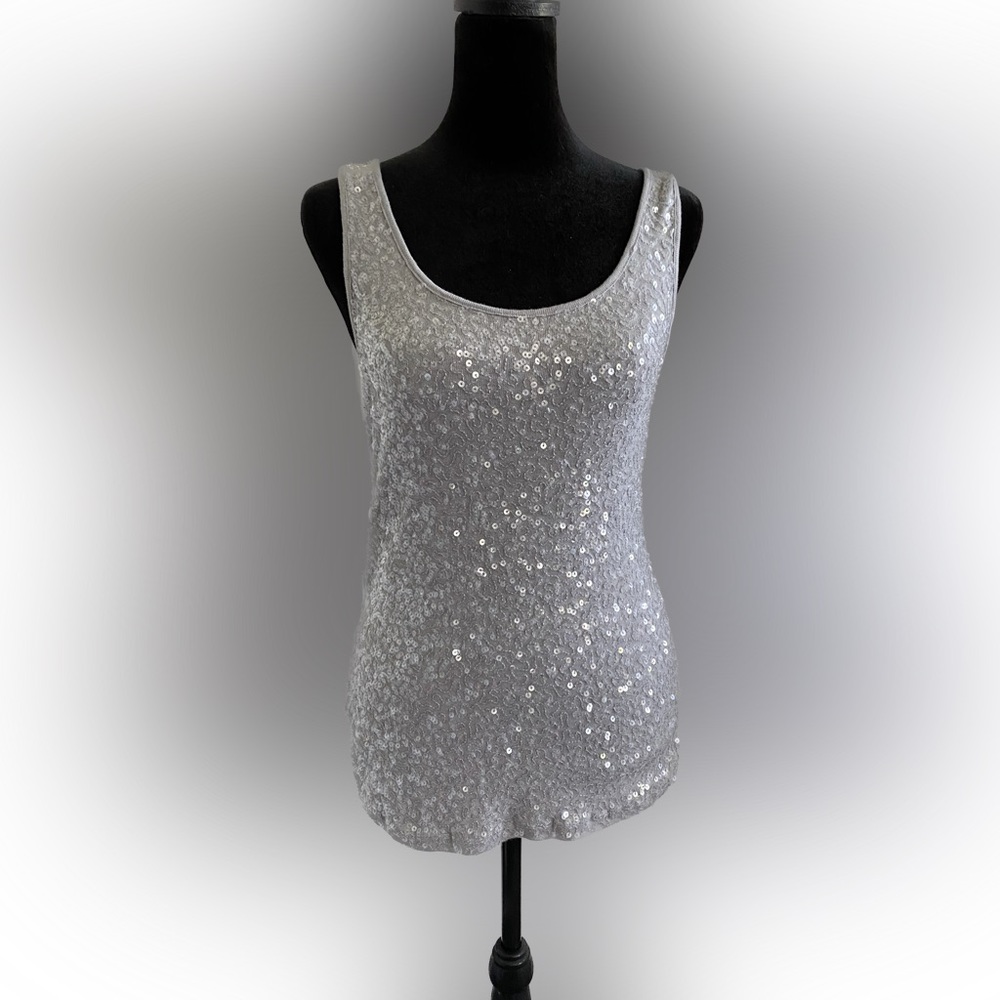 Old Navy Gray Sequin Tank - Medium - EUC